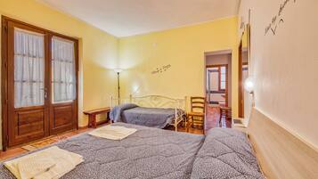 Family Apartment, 1 Bedroom, Mountainside (Pomegranate apt with shared pool) | 1 bedroom, bed sheets