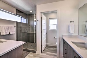 Free toiletries, hair dryer, towels