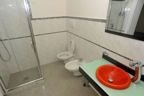 Séchoir à cheveux, serviettes fournies, savon, papier de toilette
