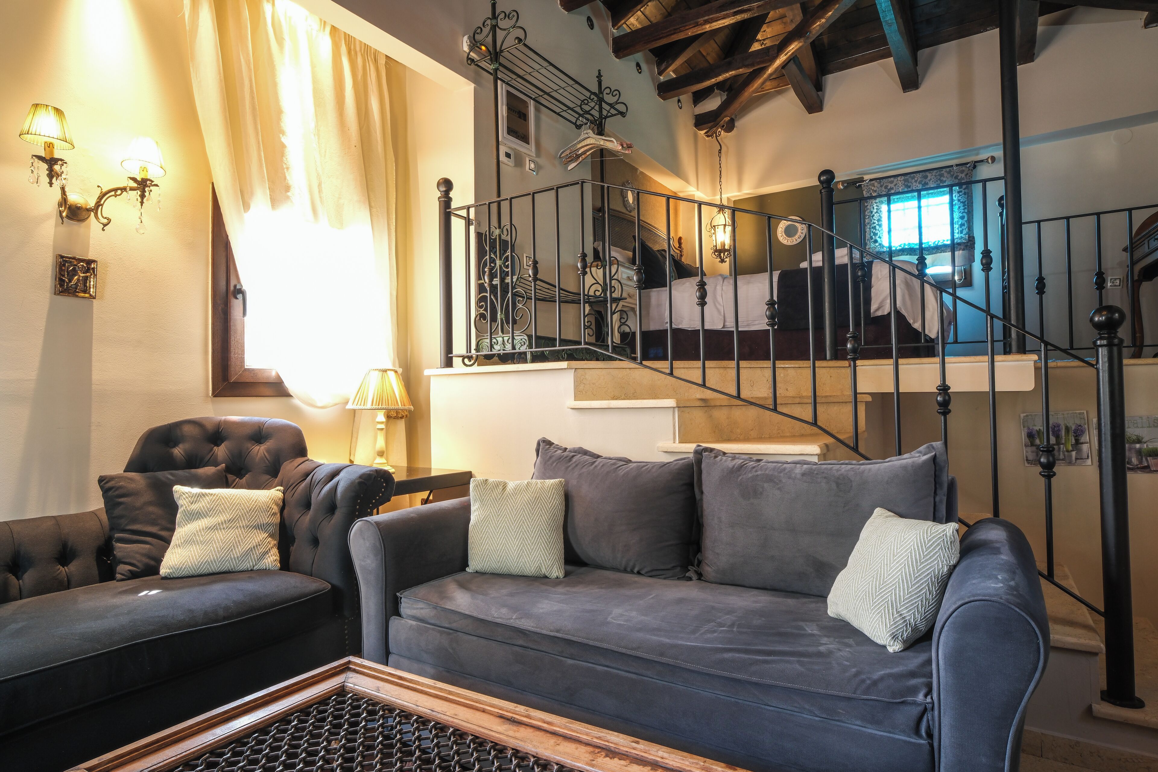 Luxury Chalet, 3 Bedrooms, Connecting Rooms, Mountainside | Living area | 32-inch flat-screen TV with digital channels, TV, fireplace