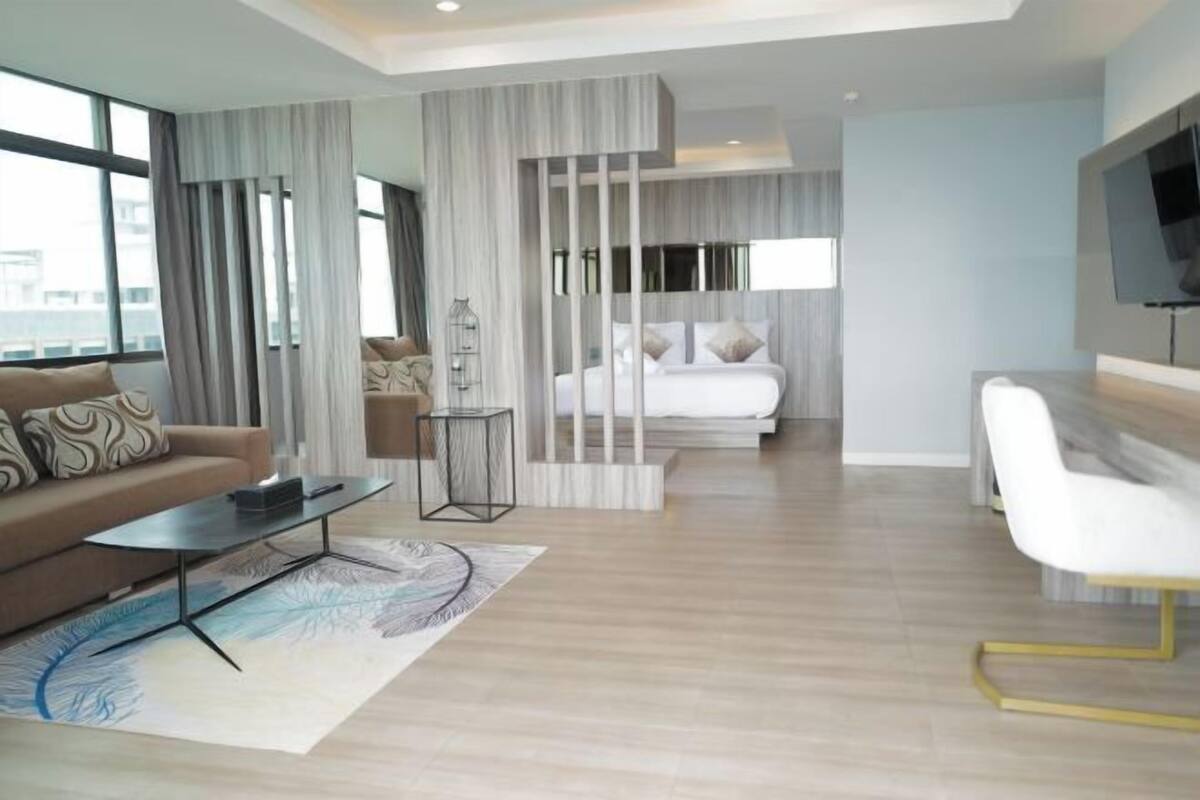 Premium bedding, pillow-top beds, free minibar items, blackout curtains