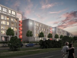 Fachada de la propiedad por la tarde o noche