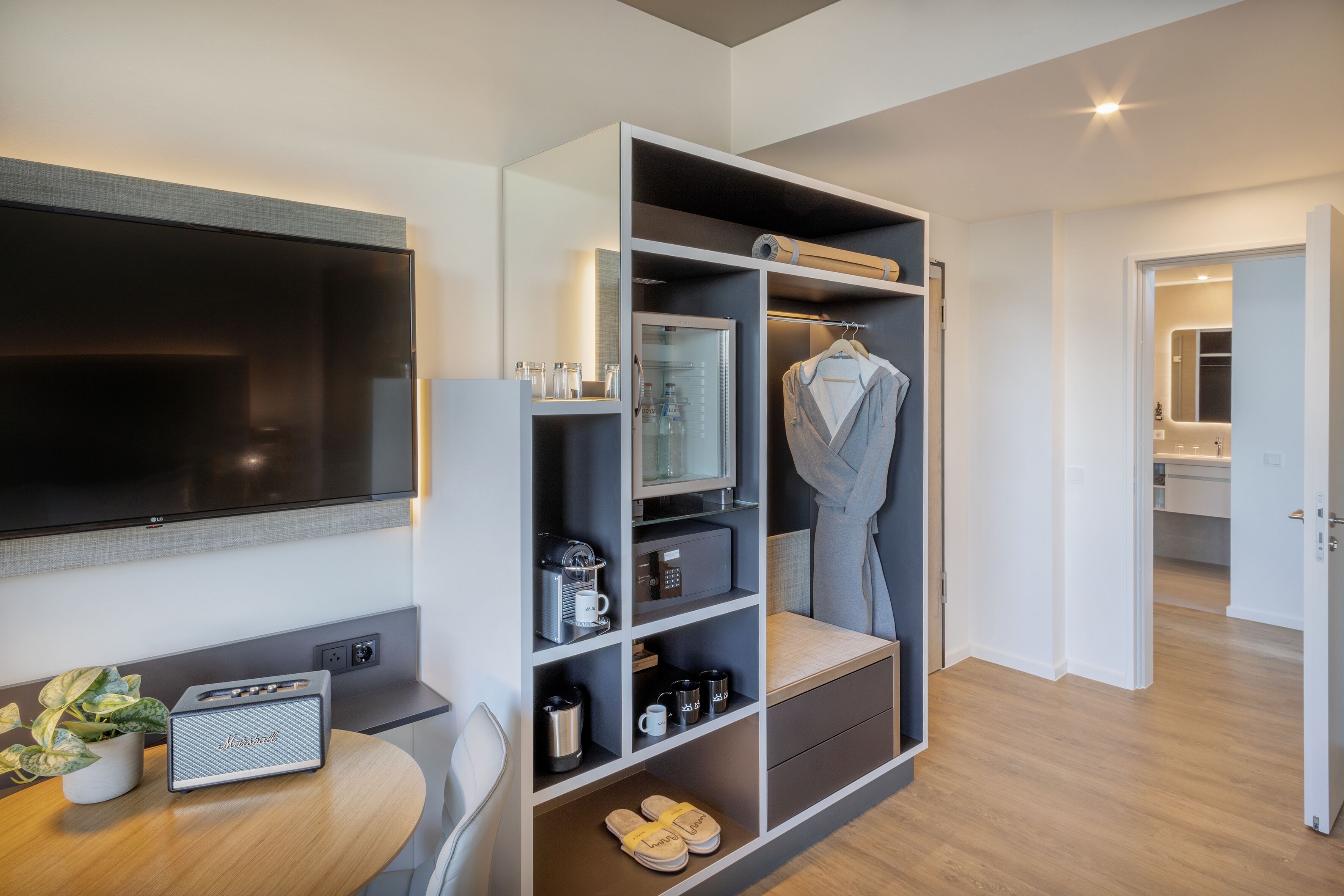 premium bedding, memory-foam beds, free minibar, in-room safe