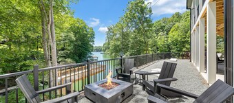 Drift Away Ridge, Brand New Lakefront Luxury w/ Covered Decks + Hot Tub, Fire Pit, Party Deck & Dock...