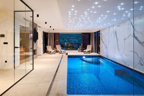 A heated pool - Luxury Villa Thalia Marina with Indoor Heated Pool (Marina)
