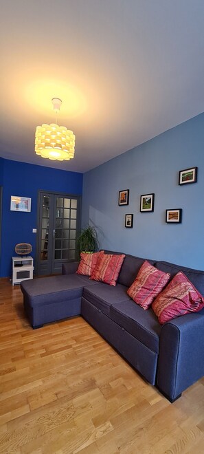 TV, DVD player, books, offices