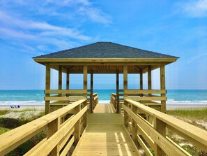 Beach nearby, sun loungers