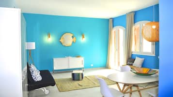 Apartment | Living area | 32-inch flat-screen TV with cable channels, TV