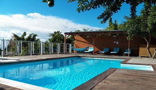   Hibiscus cottage with panoramic view of the Caribbean Sea, swimming pool    