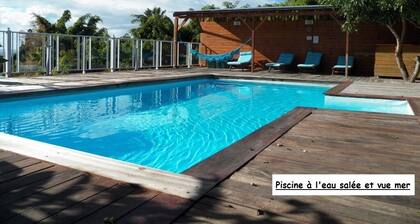  Hibiscus cottage with panoramic view of the Caribbean Sea, swimming pool 