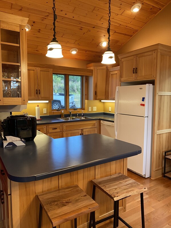 Fridge, microwave, oven, stovetop - Lake Front House with lots of privacy and space!  (Battle Lake)