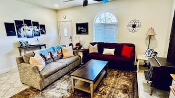 TV, fireplace, offices