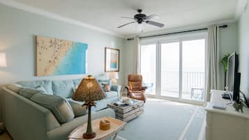 TV, DVD player, stereo