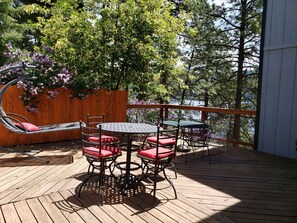 Outdoor dining - 3-story house with decks overlooking the lake. Great for a reunion or getaway! (Vallecito/Bayfield)