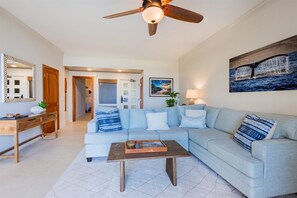 Flat-screen TV, DVD player