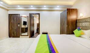 Kahden hengen premium-huone | Työpöytä, silitysrauta/-lauta, ilmainen Wi-Fi, vuodevaatteet