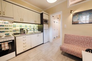 Apartment, 1 Queen Bed | Private kitchen | Fridge, microwave, oven, coffee/tea maker - Palaiopolis Maison by Konnect, Mon Repos (Corfu)