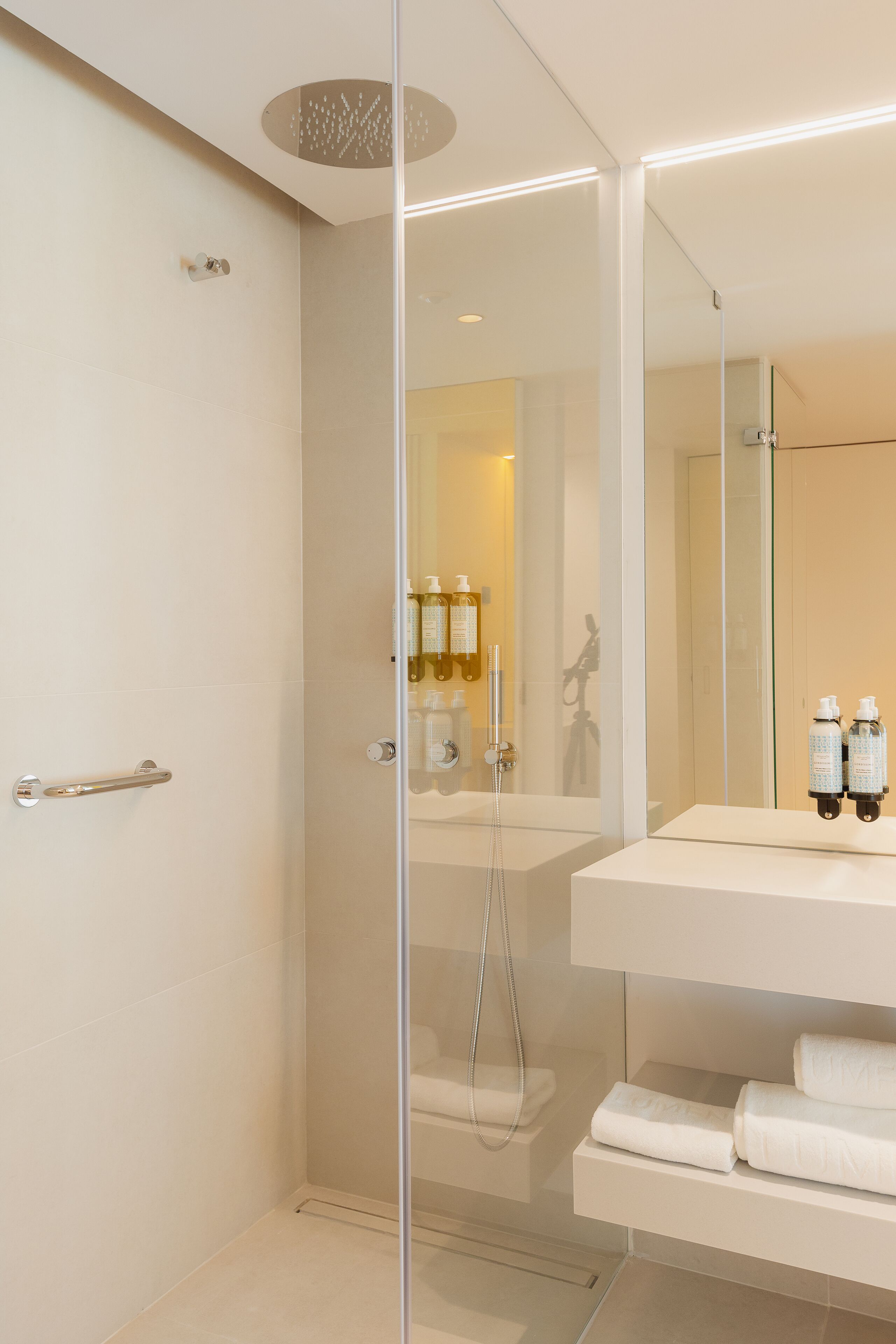 shower, eco-friendly toiletries, hair dryer, bathrobes