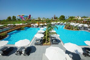 Indoor pool, seasonal outdoor pool, pool loungers - Alarcha Hotels & Resort - All Inclusive (Manavgat)