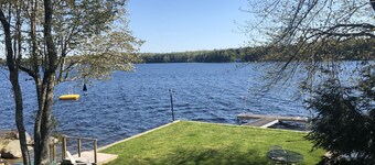 Gorgeous Lakefront House Rental facing South on Green Lake in Dedham, Maine
