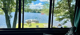 Gorgeous Lakefront House Rental facing South on Green Lake in Dedham, Maine