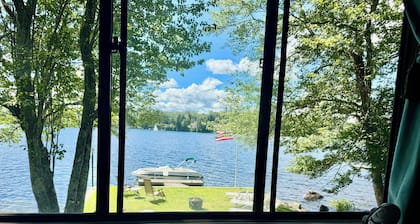 Gorgeous Lakefront House Rental facing South on Green Lake in Dedham, Maine