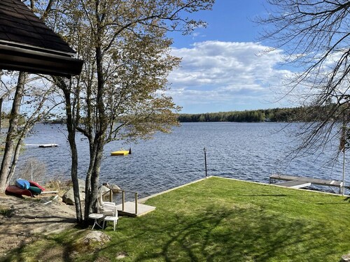 Gorgeous Lakefront House Rental facing South on Green Lake in Dedham, Maine