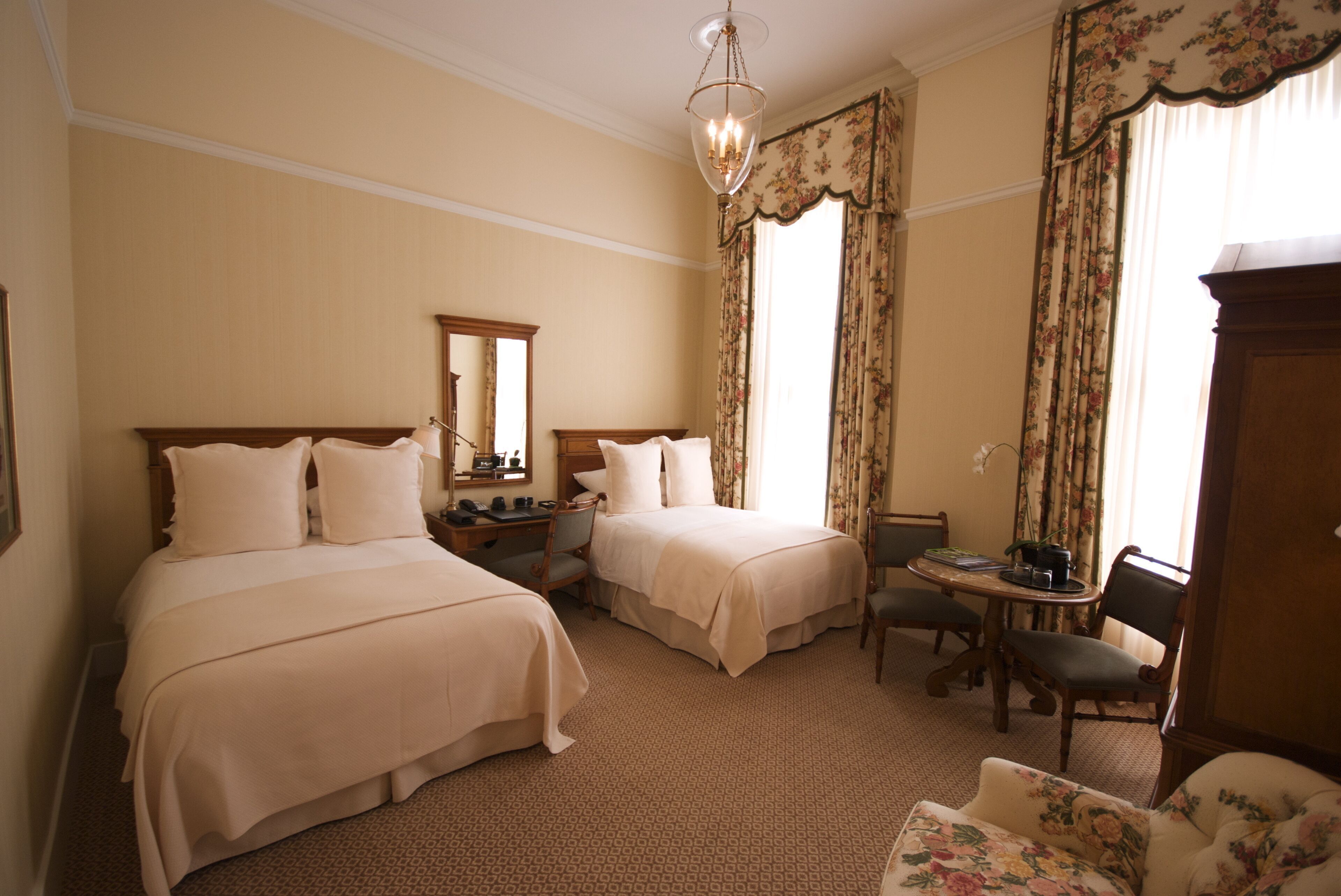 Premium bedding, down comforters, in-room safe, desk