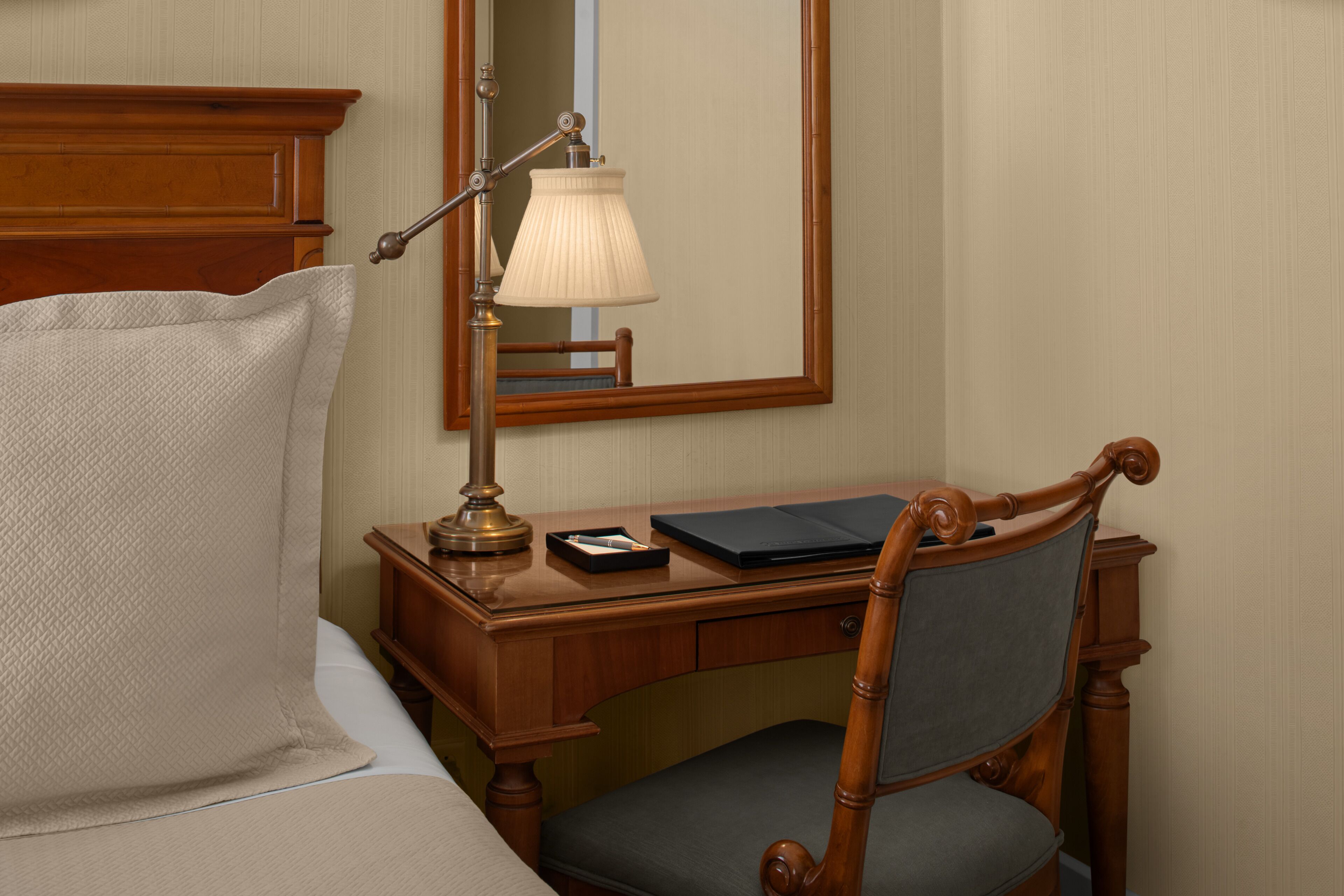 premium bedding, down duvets, in-room safe, desk