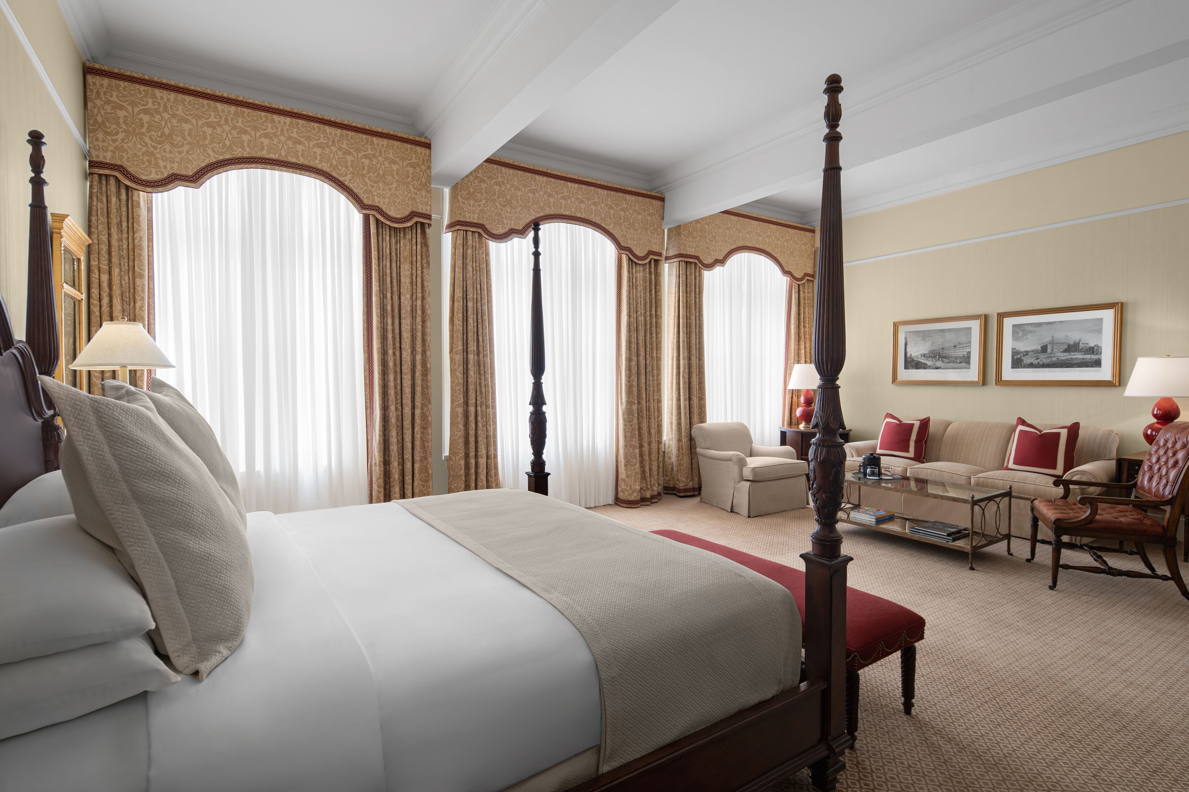Premium bedding, down comforters, in-room safe, desk