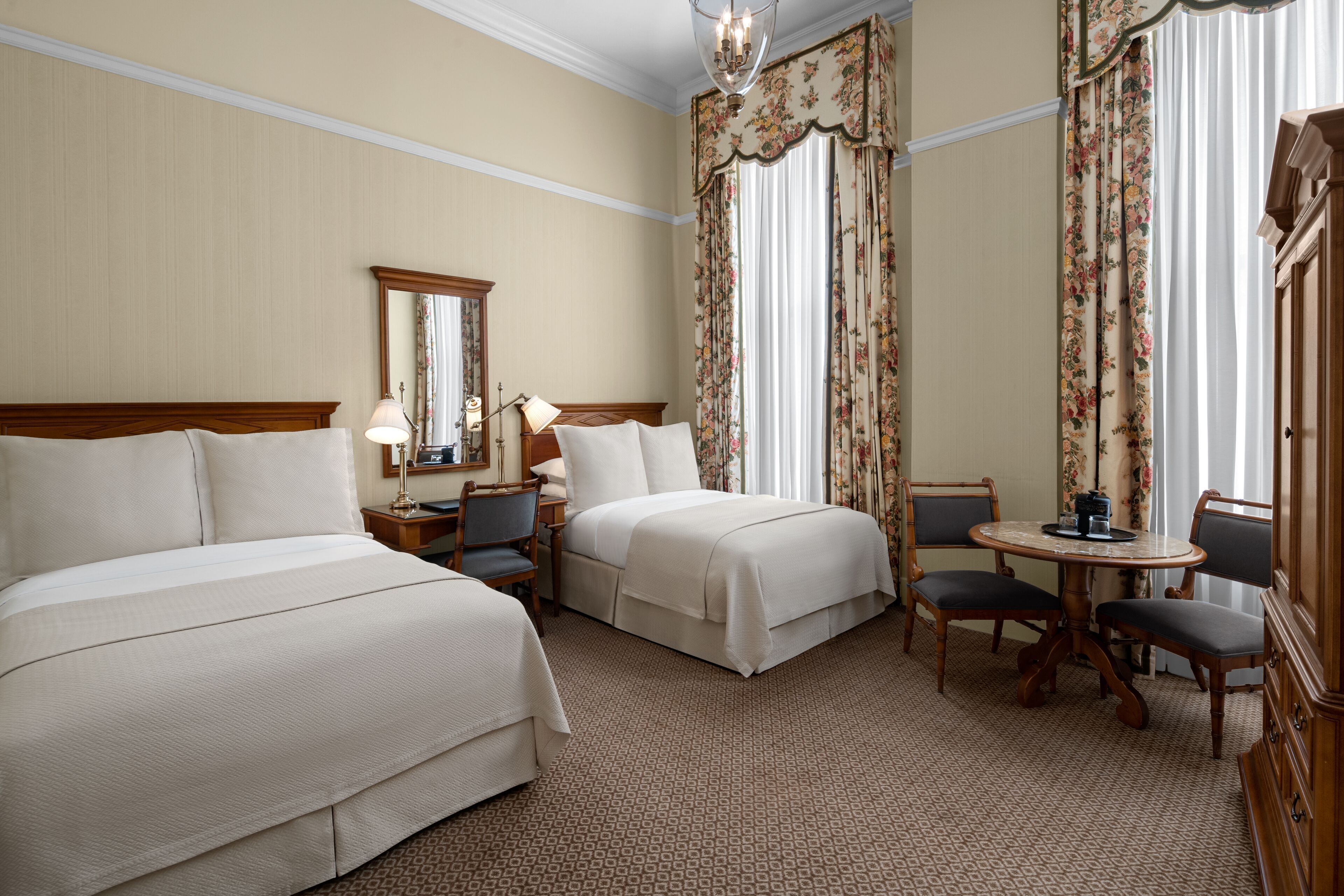 Premium bedding, down comforters, in-room safe, desk