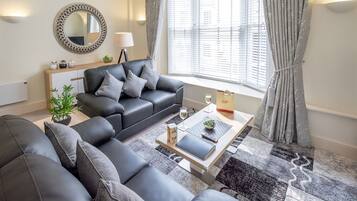 Smart TV, DVD player, books, music library