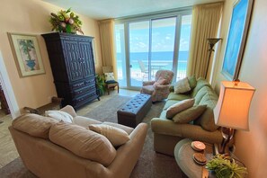TV, DVD player - Serenity: Island Tower 702 3BR 3BA, 2 Gulf-Front Masters, + Free Beach Service!! (Gulf Shores)