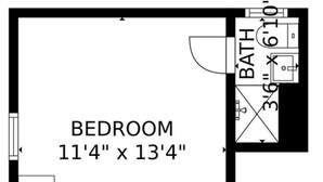 Ett sovrum som är 3,45 meter gånger 4,07 meter och en veranda som är 4,78 meter gånger 1,73 meter.
