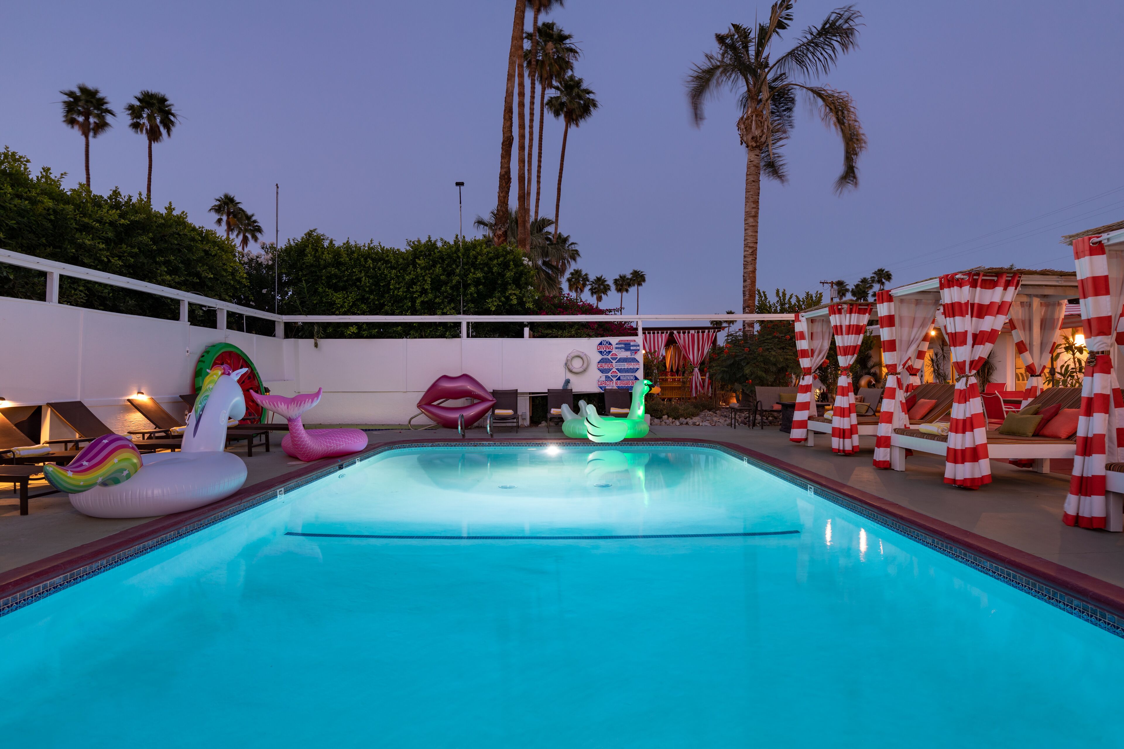 Outdoor pool, pool loungers