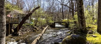 Creekside Cabin • Yard, Fire Pit & Hot Tub