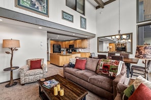 Smart TV, fireplace, DVD player, books