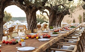 Outdoor banquet area