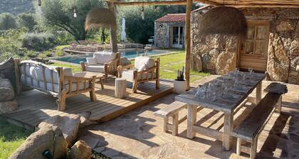Porto Vecchio near Palombaggia, pretty sheepfold with heated pool