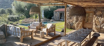 Porto Vecchio near Palombaggia, pretty sheepfold with heated pool