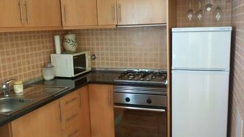 Fridge, microwave, toaster