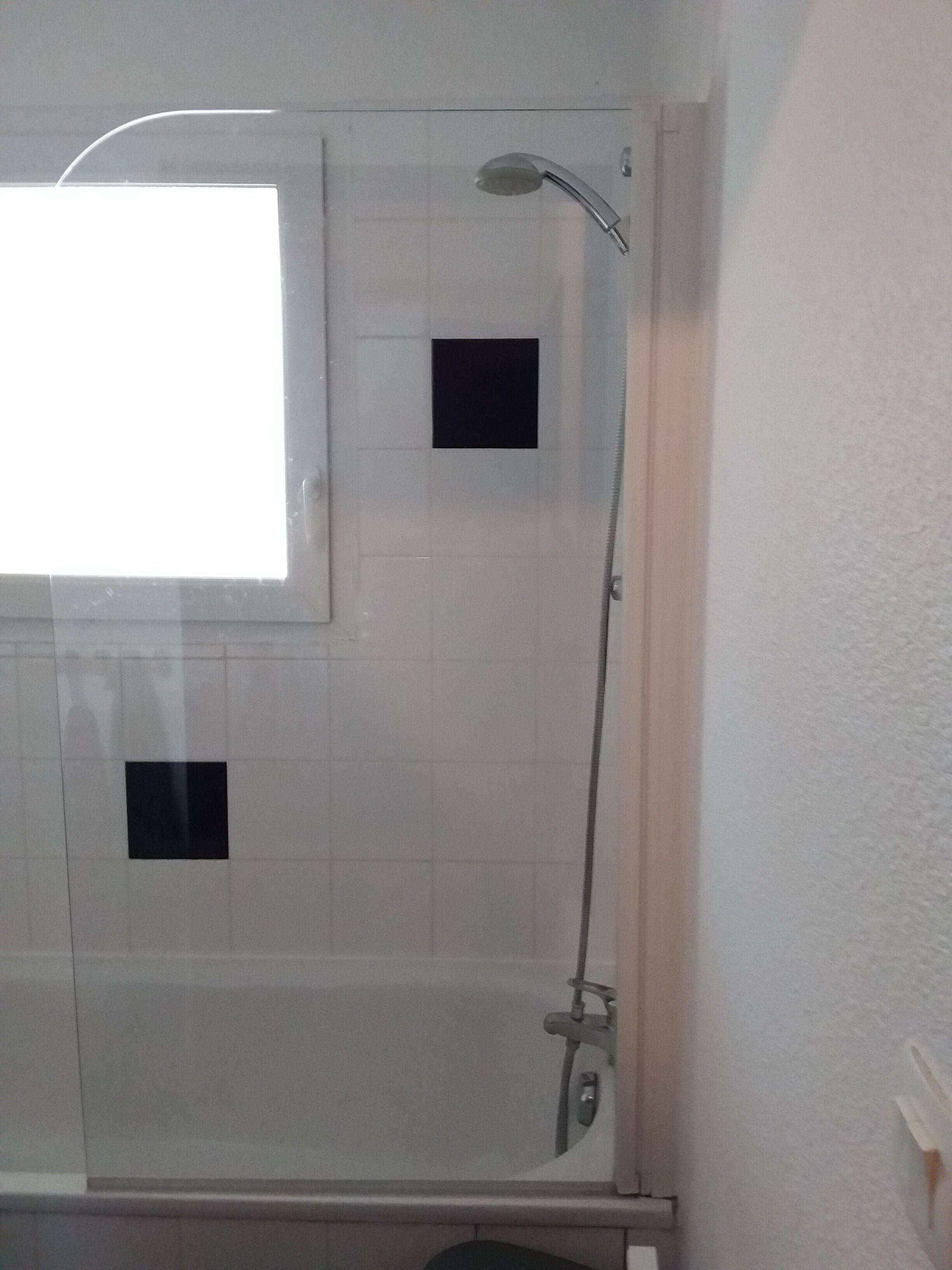 Baignoire, sèche-cheveux, savon, papier toilette