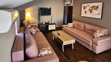 Smart-TV, Kamin, DVD-Player, Musikbibliothek