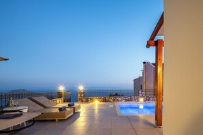 Outdoor pool, a heated pool - Anastasia Villa, Libyan SeaViews with Heated Pool (Sellia, Rethymno)