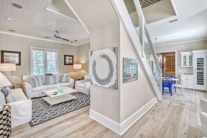 Smart TV, fireplace, video games, stereo