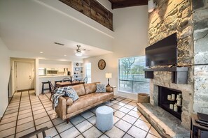 Open concept living and dining areas