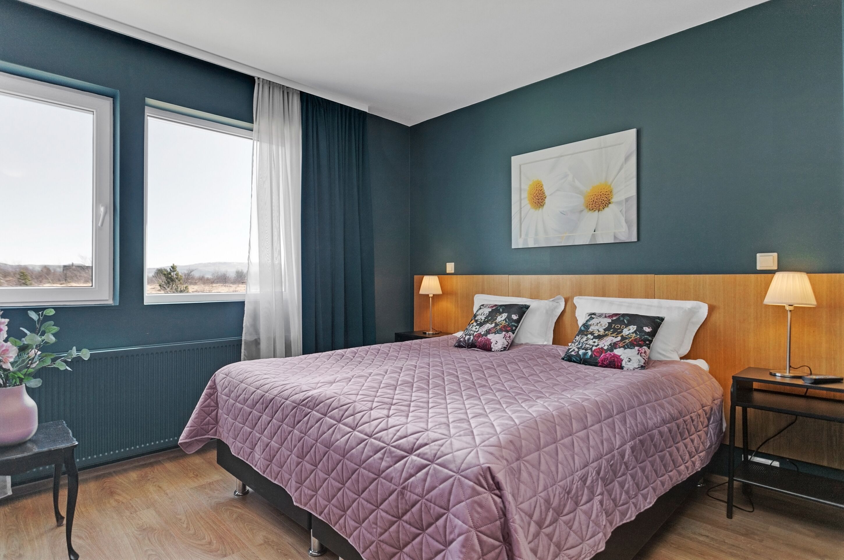Blackout drapes, iron/ironing board, free cribs/infant beds, free WiFi