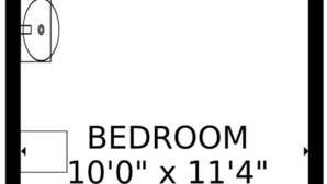 A bedroom layout with dimensions 10'0' x 11'4'. - Room 8 (3rd Floor and Shared Bathroom) (Laconia)