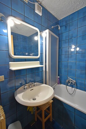 浴槽、ヘアドライヤー、ビデ、タオル