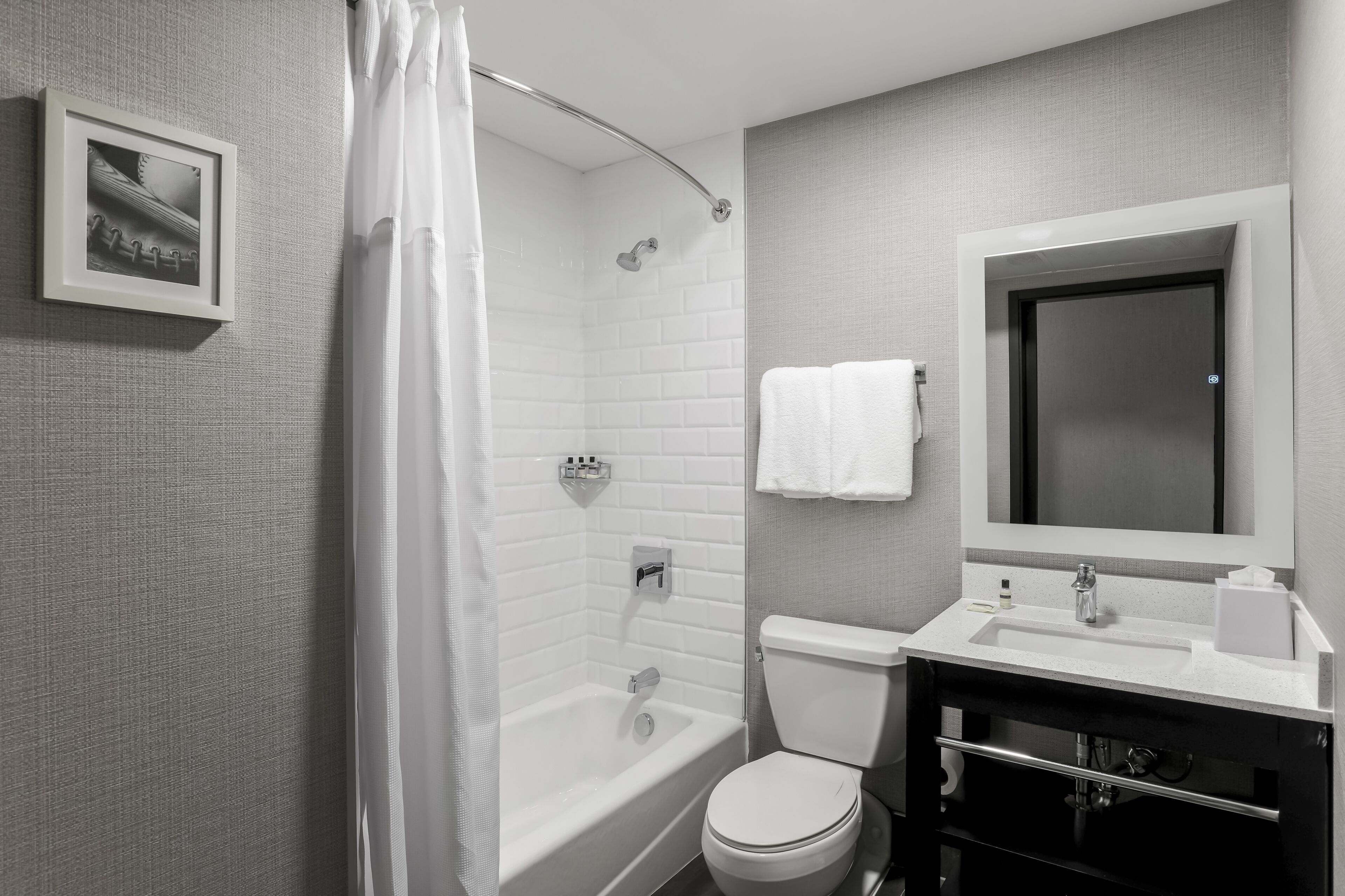 free toiletries, hair dryer, towels, soap